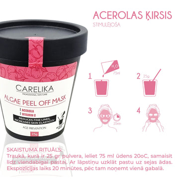 CARELIKA Algae Peel Off  Mask Acerola 25gr Jar